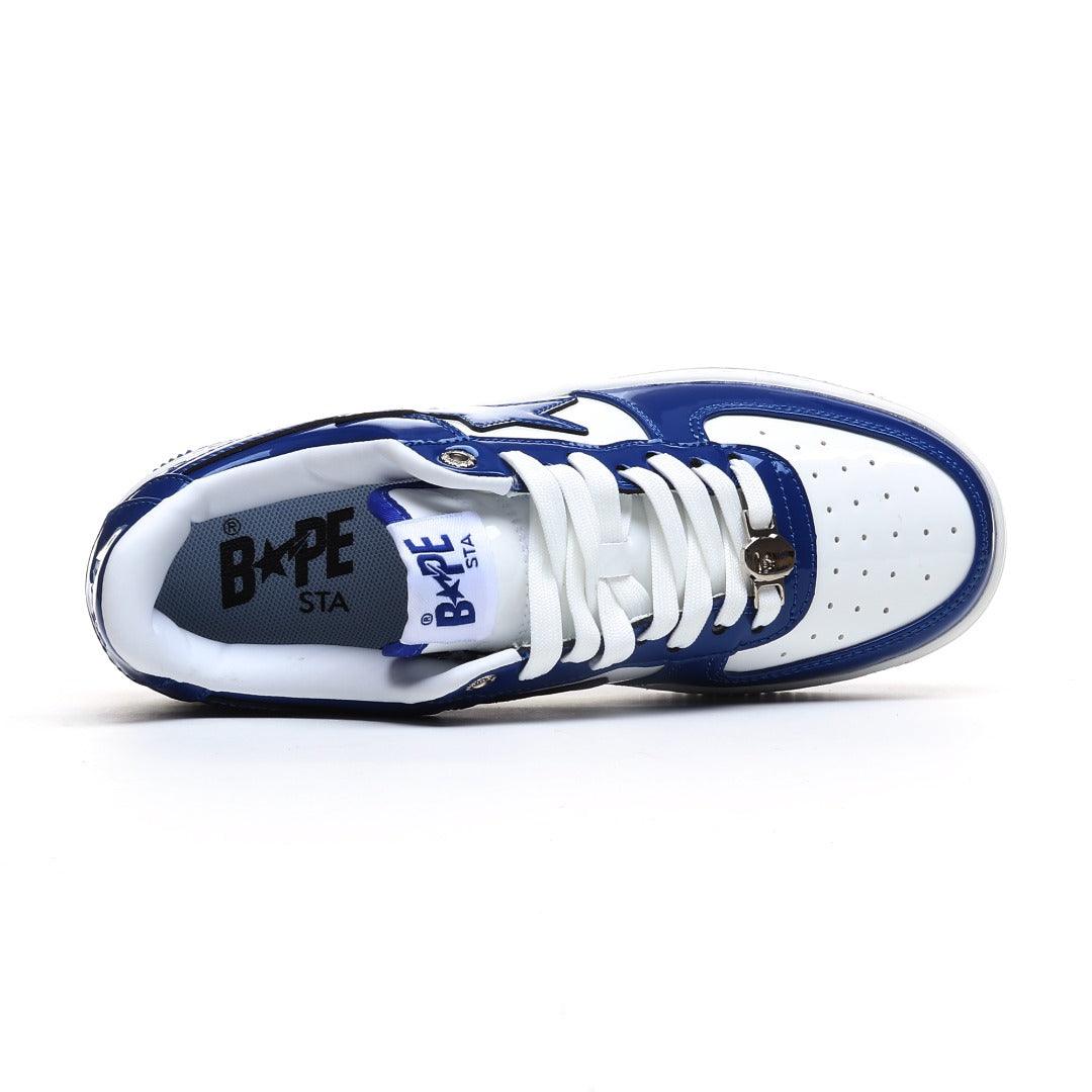 A Bathing Ape Bape Sta Patent Leather 'White Blue' - Banlieue91 -