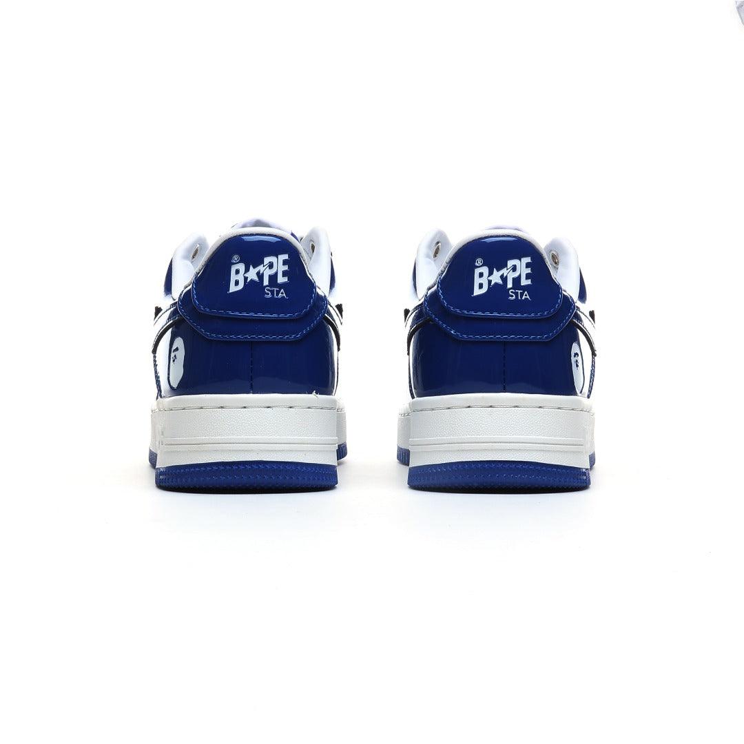 A Bathing Ape Bape Sta Patent Leather 'White Blue' - Banlieue91 -