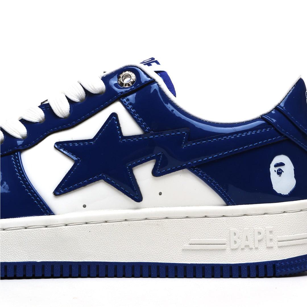 A Bathing Ape Bape Sta Patent Leather 'White Blue' - Banlieue91 -