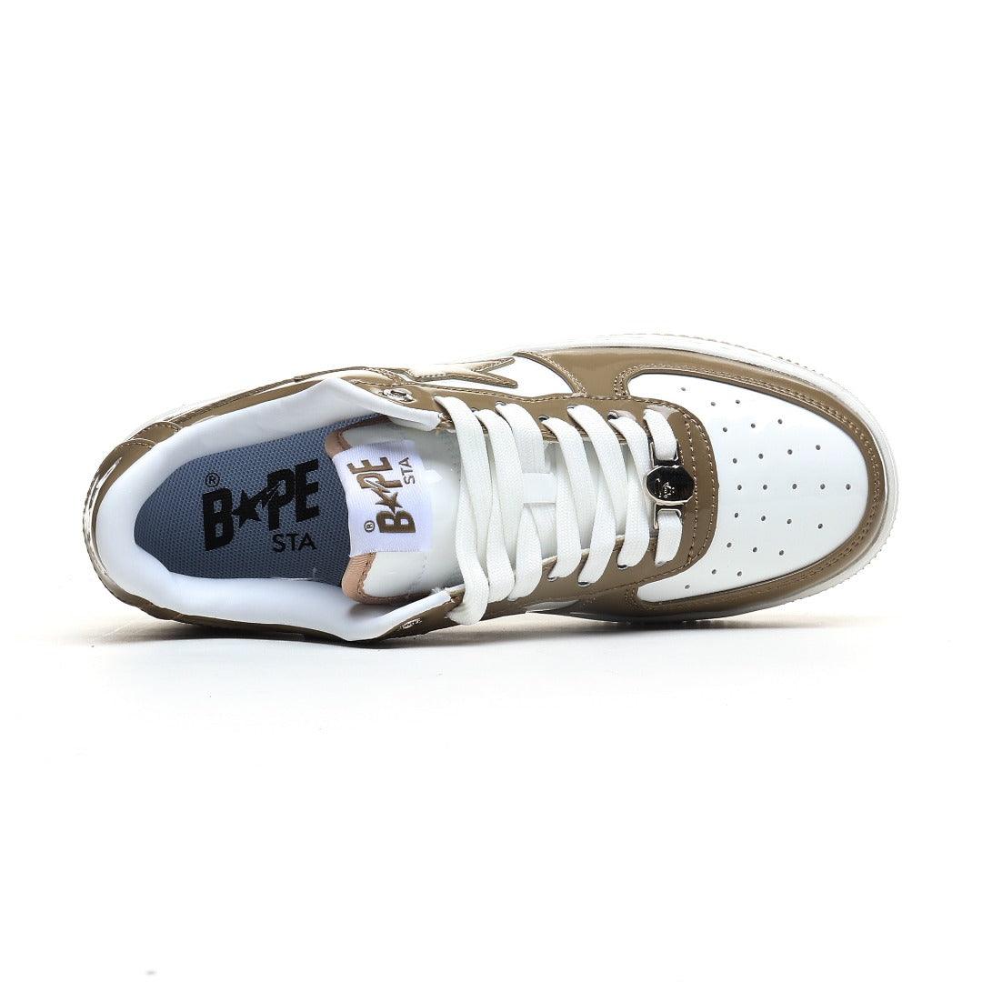 A Bathing Ape Bape Sta Patent Leather White Khaki - Banlieue91 -