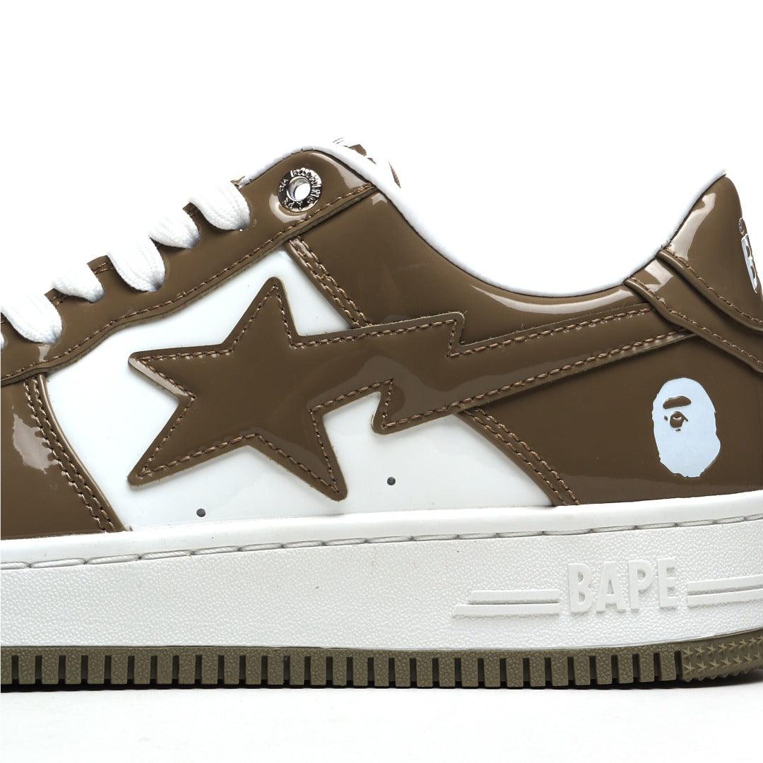 A Bathing Ape Bape Sta Patent Leather White Khaki - Banlieue91 -