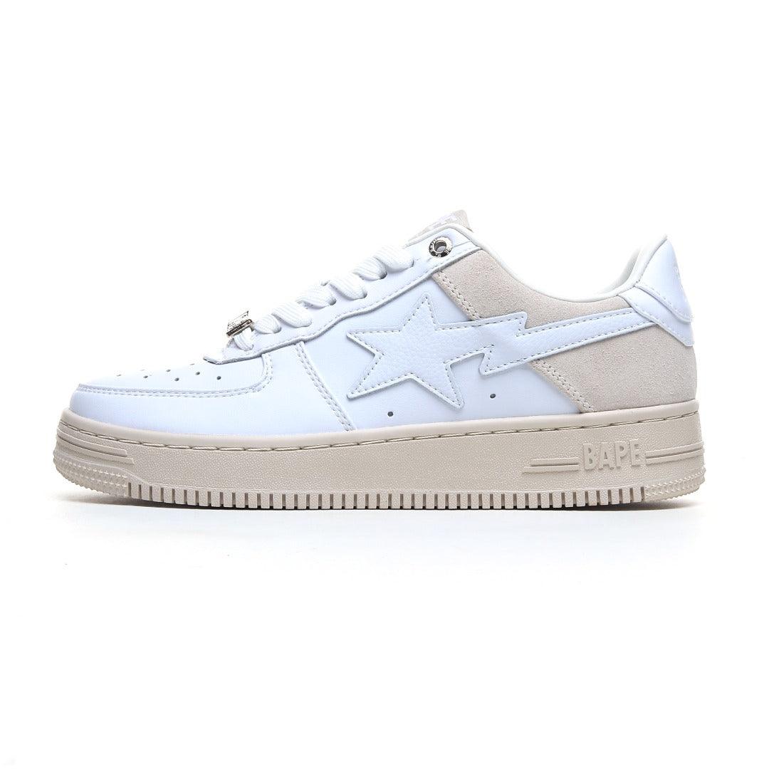 A Bathing Ape Bape Sta Low Suede Heel White - Banlieue91 -