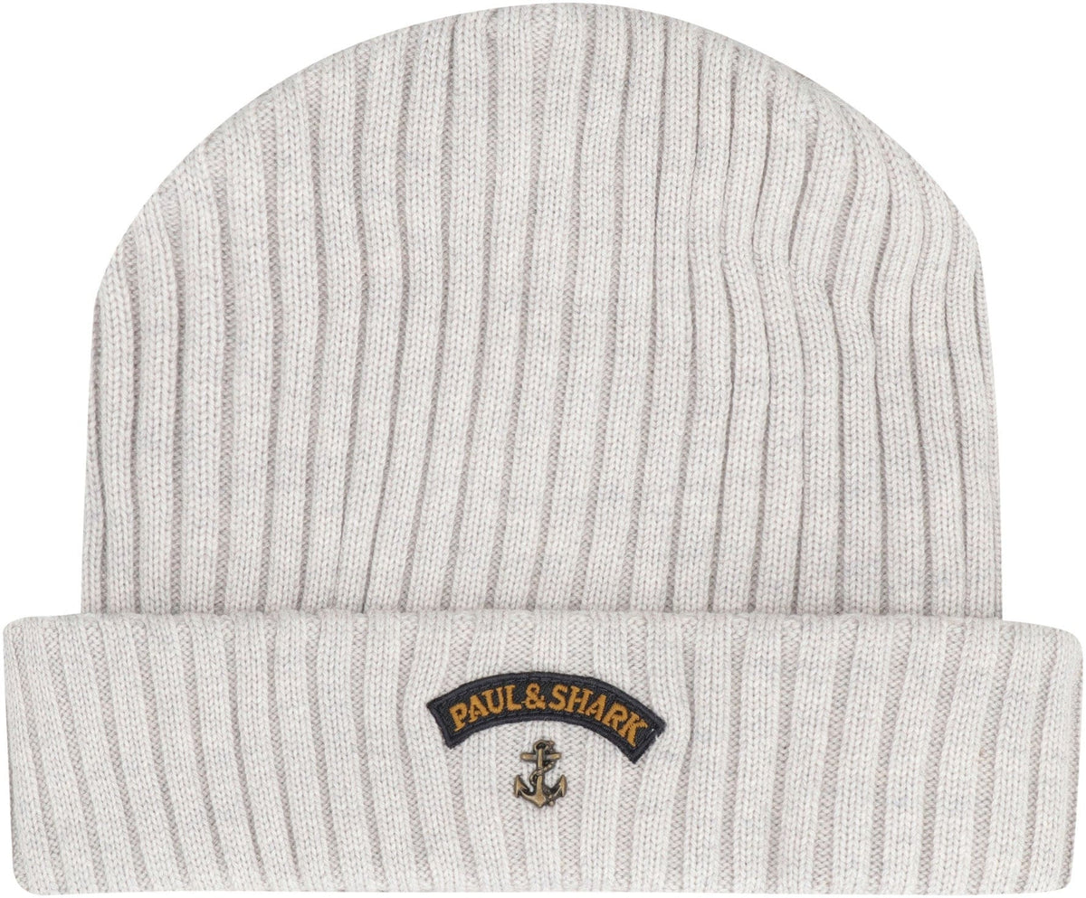 PAUL & SHARK Ribbed Wool Beanie with Front Logo Detail | Banlieue91
