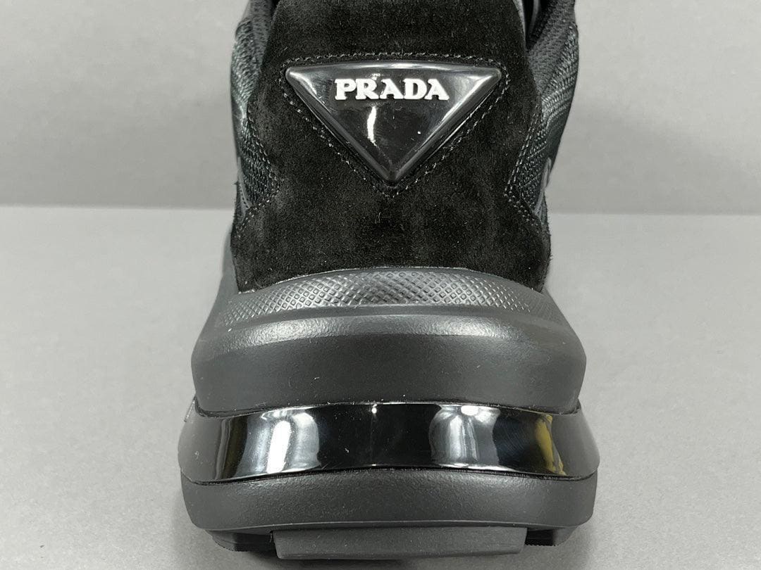 Prada Brushed Leather Bike Fabric Suede Garnet Black | Banlieue91