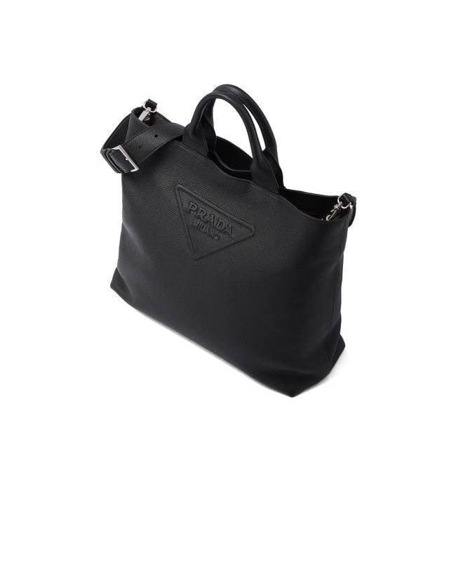 Prada logo-embossed leather tote bag | Banlieue91