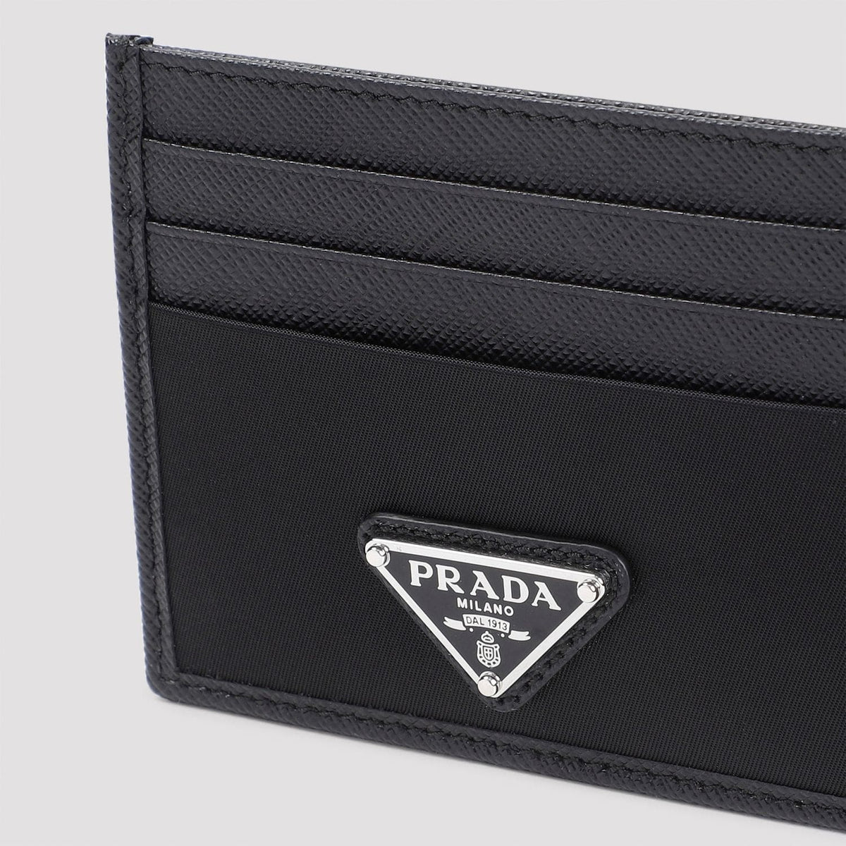 PRADA Mini Saffiano Card Case with Logo Triangle | Banlieue91