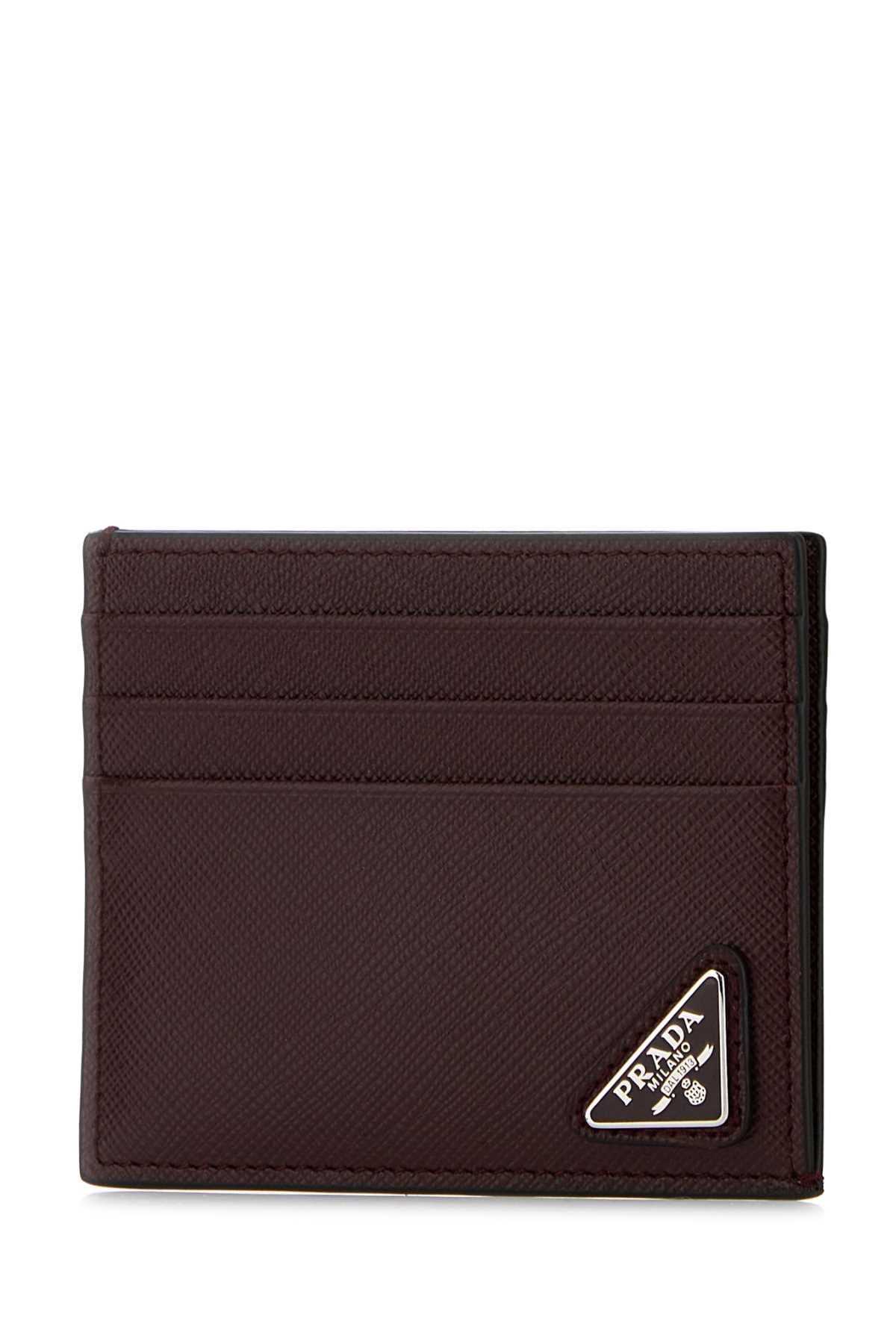 PRADA Mini Saffiano Leather Card Holder 10 X 8 CM | Banlieue91
