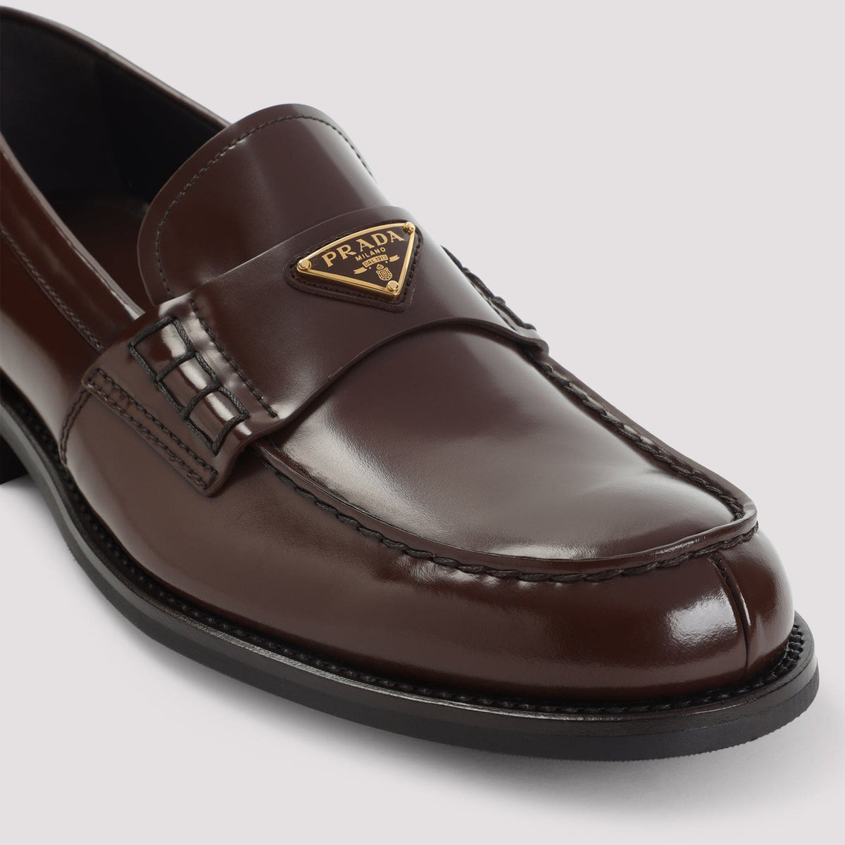 PRADA Shiny Leather Loafers for Men - FW25 Collection | Banlieue91
