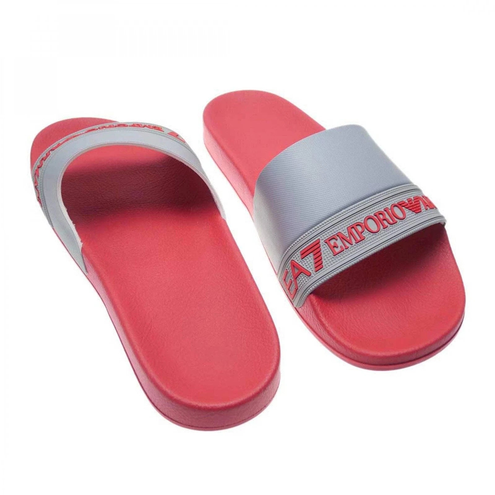 Ea7 Sandals Red featuring a vibrant rosso color, perfect for summer outings.