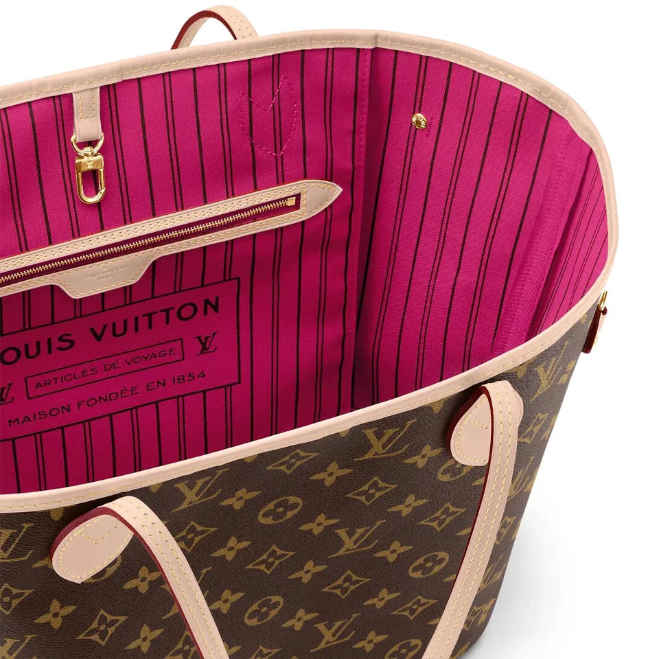 Louis Vuitton Neverfull MM Peony/Brown With Pouch - Banlieue91