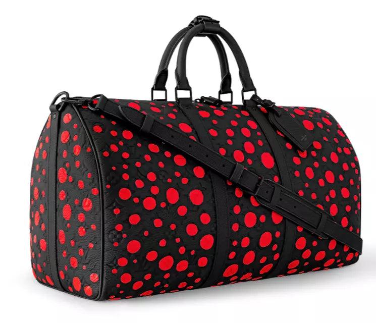 Louis Vuitton X YK Keepall 50 - Kusama Black with Red Spots - Banlieue91