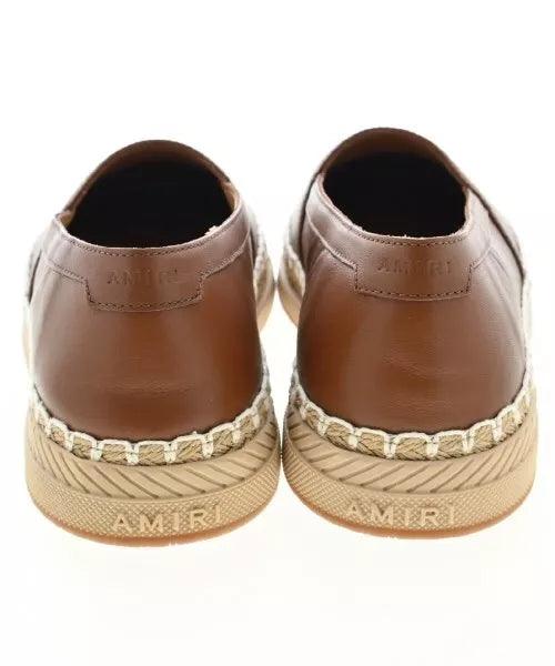 AMIRI - MA Logo-Embroidered Leather-Trimmed Canvas Espadrilles - Brown - Banlieue91 -