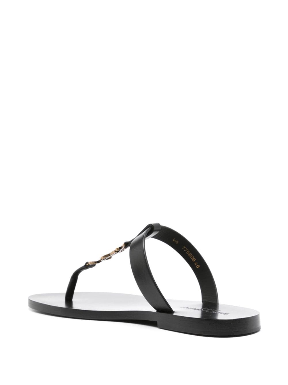 Saint Laurent Cassandre Leather Thong Sandals | Banlieue91