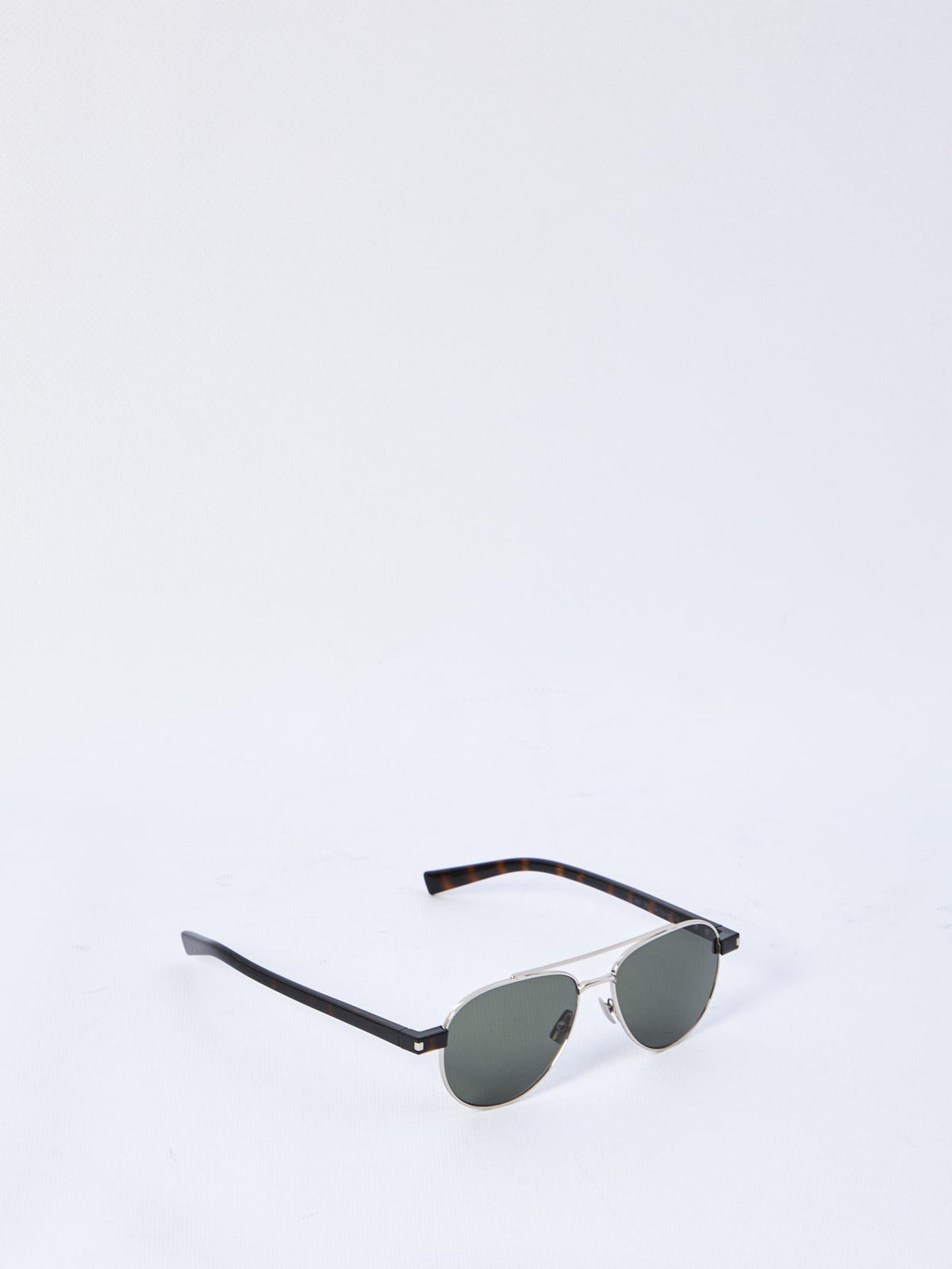 SAINT LAURENT Geometric Frame Sunglasses with Green Lenses | Banlieue91