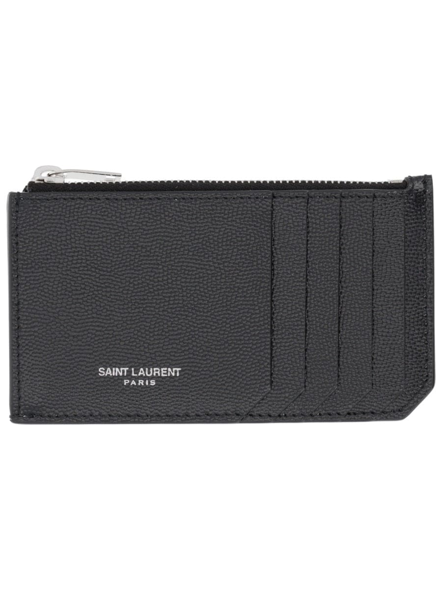 SAINT LAURENT Men's Mini Zip Card Holder | Banlieue91