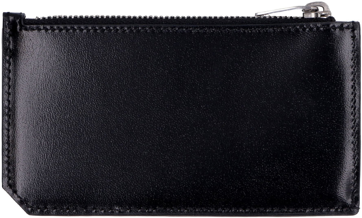 SAINT LAURENT Mini Monogram Zip Credit Card Holder | Banlieue91