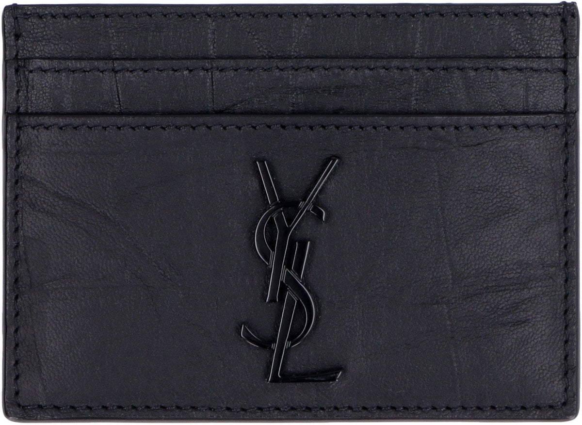 SAINT LAURENT Monogram Mini Credit Card Holder | Banlieue91