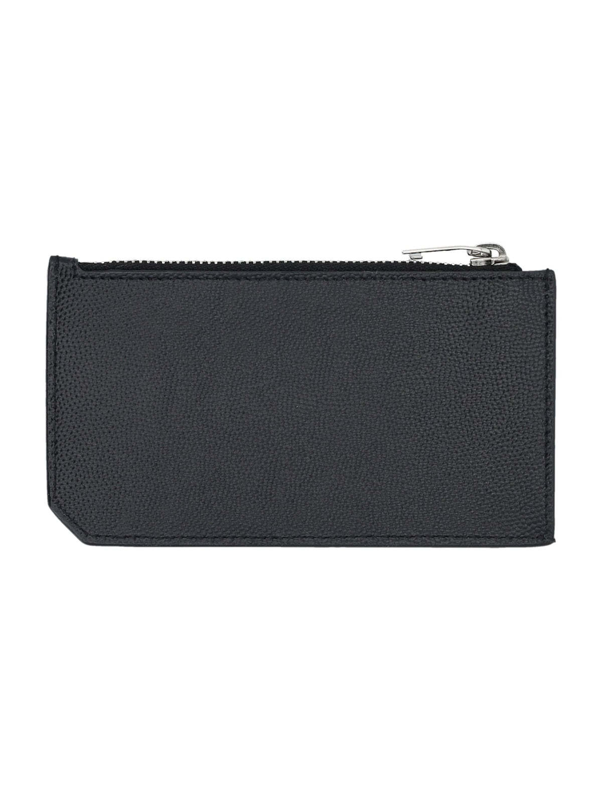SAINT LAURENT Pebbled Leather Card Holder with Zip | Banlieue91
