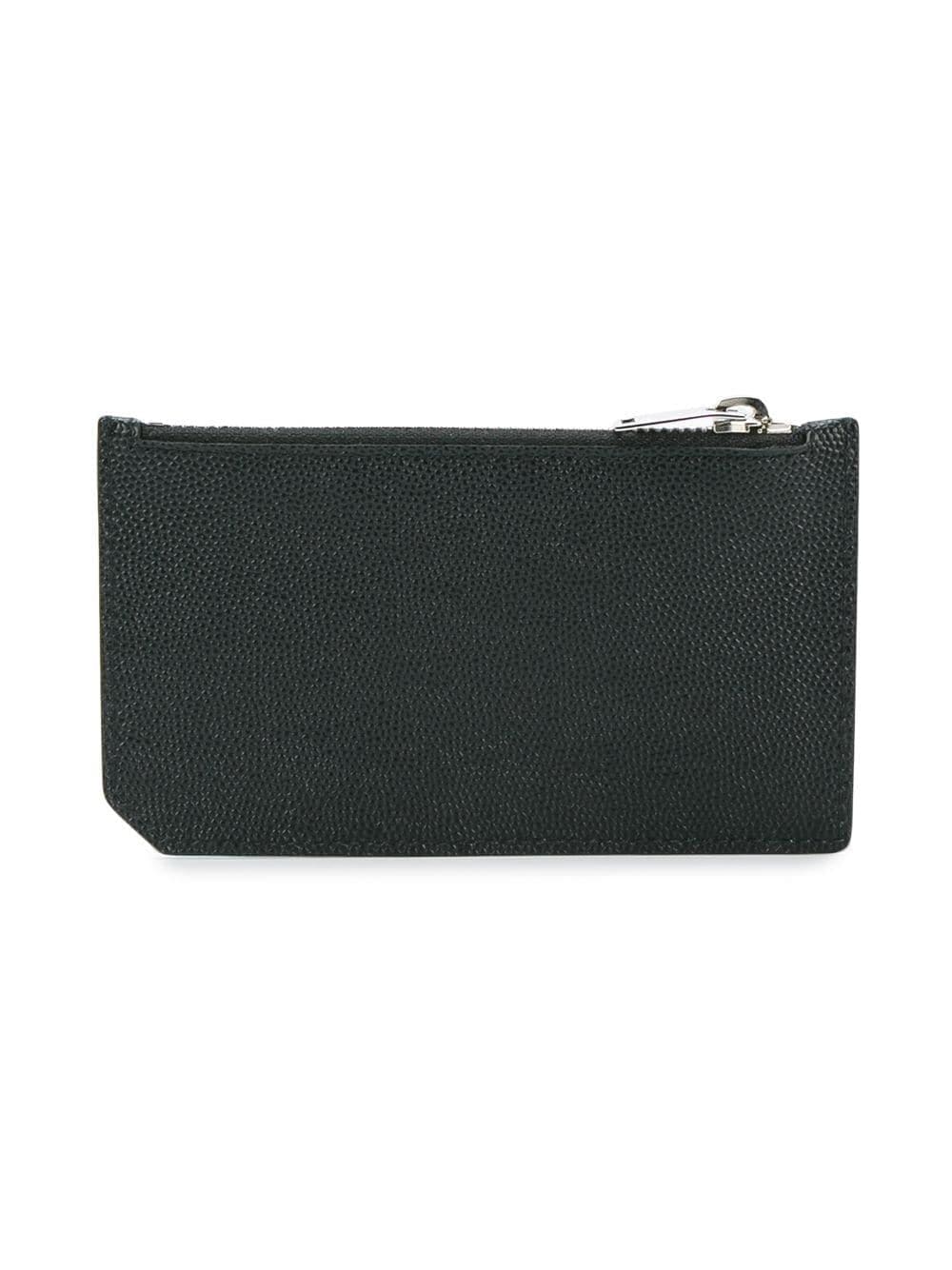 SAINT LAURENT Pebbled Leather Card Holder with Zip | Banlieue91