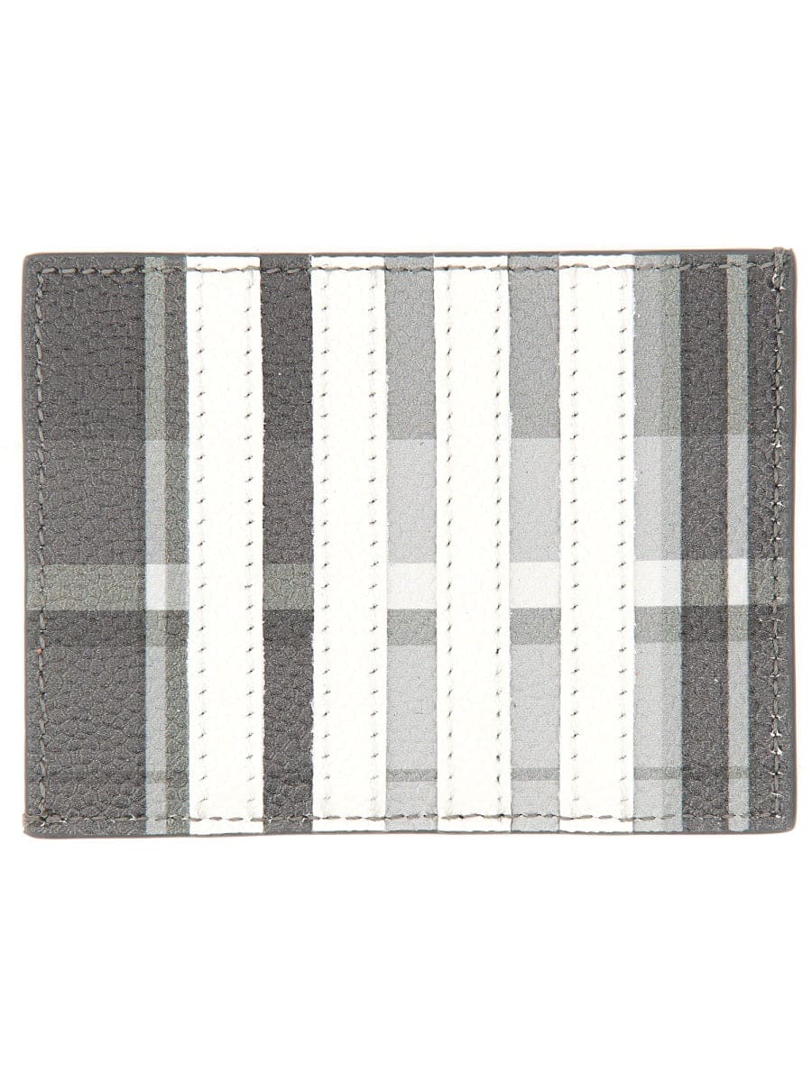 THOM BROWNE Mini Card Holder with Iconic Striped Grosgrain Tab | Banlieue91