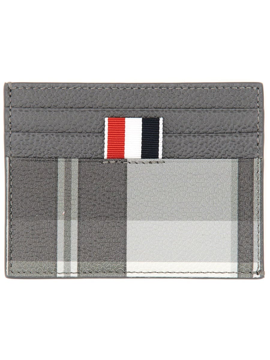 THOM BROWNE Mini Card Holder with Iconic Striped Grosgrain Tab | Banlieue91