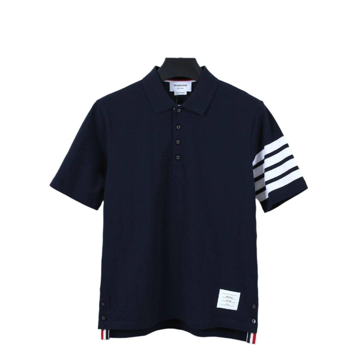 Thom Browne Navy Blue T-Shirt with Collar | Banlieue91