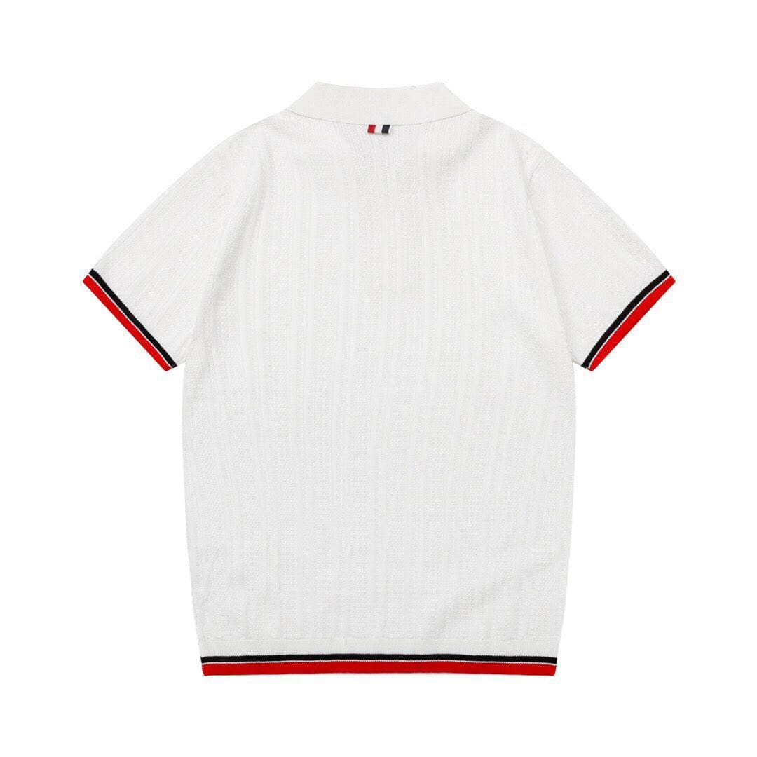 Thom Browne White T-Shirt with Collar | Banlieue91