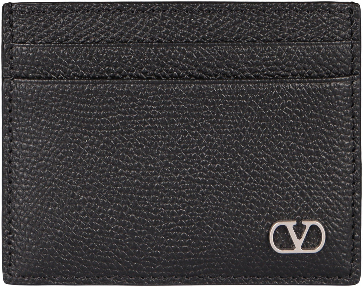 VALENTINO GARAVANI Mini Logo Detail Leather Card Holder | Banlieue91