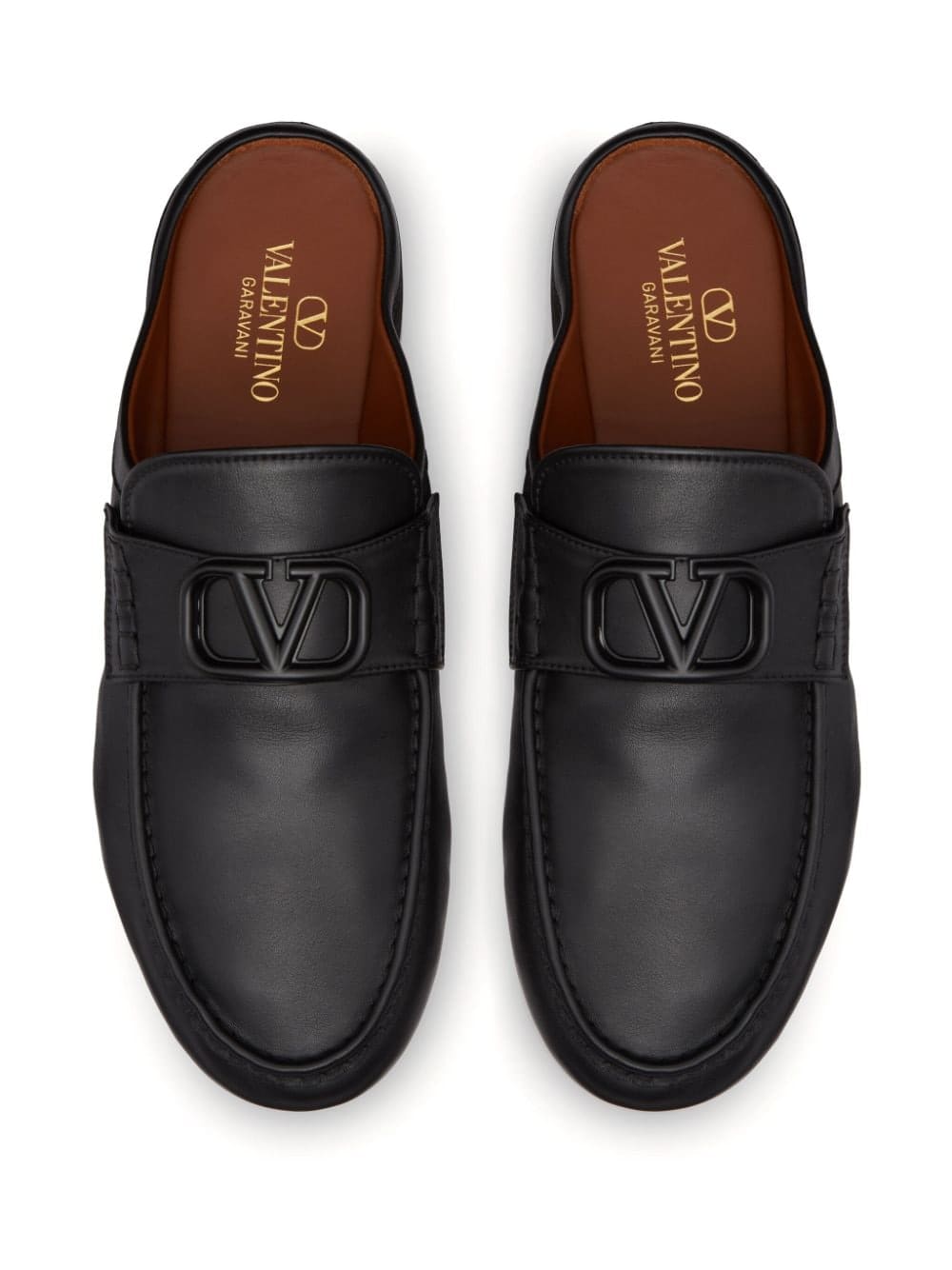 Valentino Garavani V Logo Signature Leather Slippers | Banlieue91