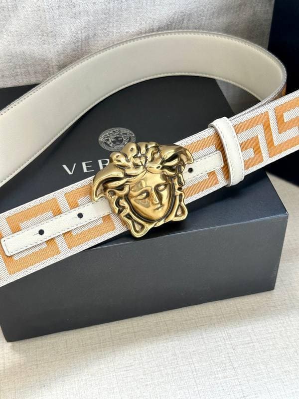 VERSACE La Medusa La Greca Belt 'Beige/White' | Banlieue91