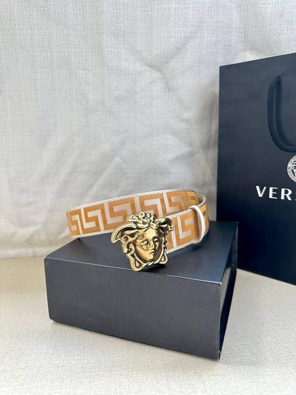 VERSACE La Medusa La Greca Belt 'Beige/White' | Banlieue91