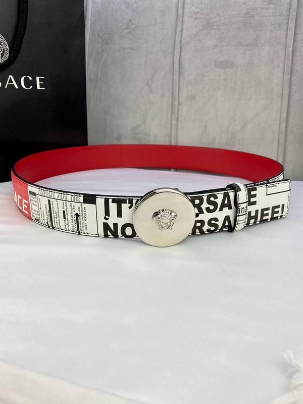 Versace MEDUSA BIGGIE ENAMEL LEATHER BELT | Banlieue91