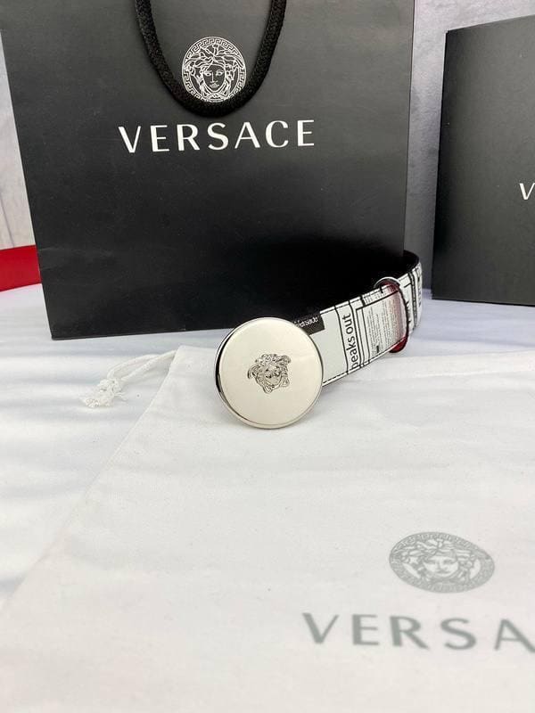 Versace MEDUSA BIGGIE ENAMEL LEATHER BELT | Banlieue91