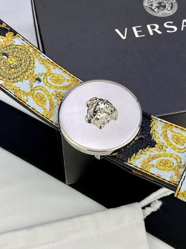 Versace MEDUSA BIGGIE ENAMEL LEATHER BELT | Banlieue91