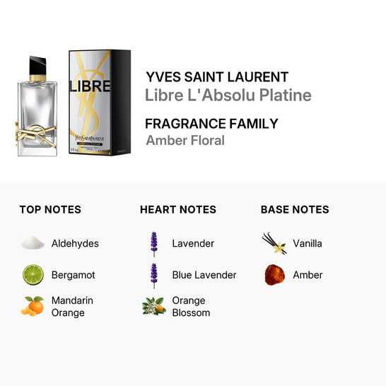Yves Saint Laurent Libre L’Absolu Platine Parfum Spray – 3.0 oz (90 ML) - Banlieue91 -